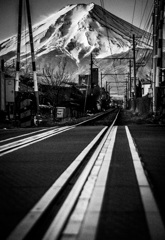 富士山へと続く線路