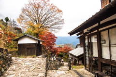 馬籠宿の紅葉