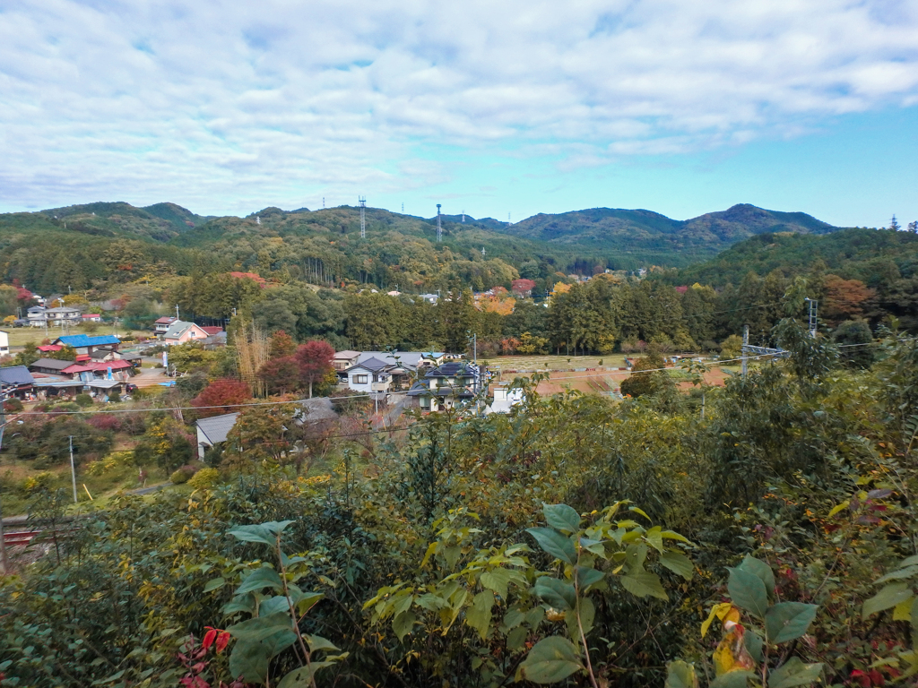 日和田からの尾根を眺めて