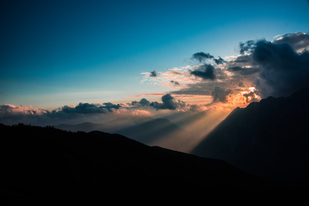 穂高の夕暮れ