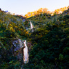 谷間の登山道から