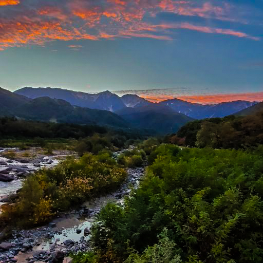 白馬三山の夕空