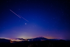 富士山の星空