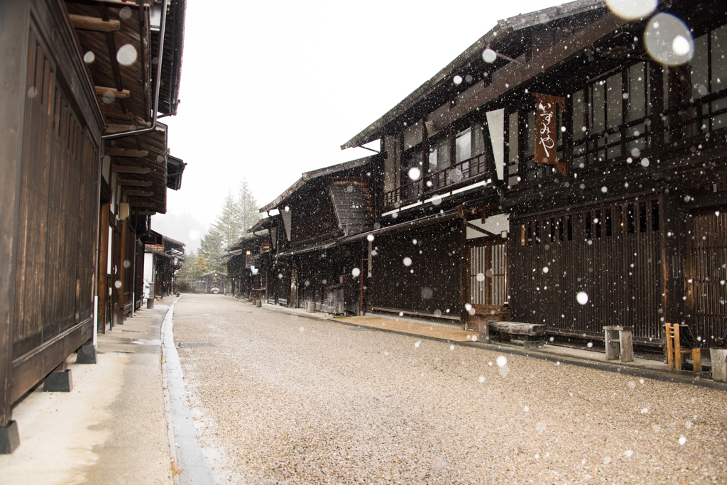 雪の舞う
