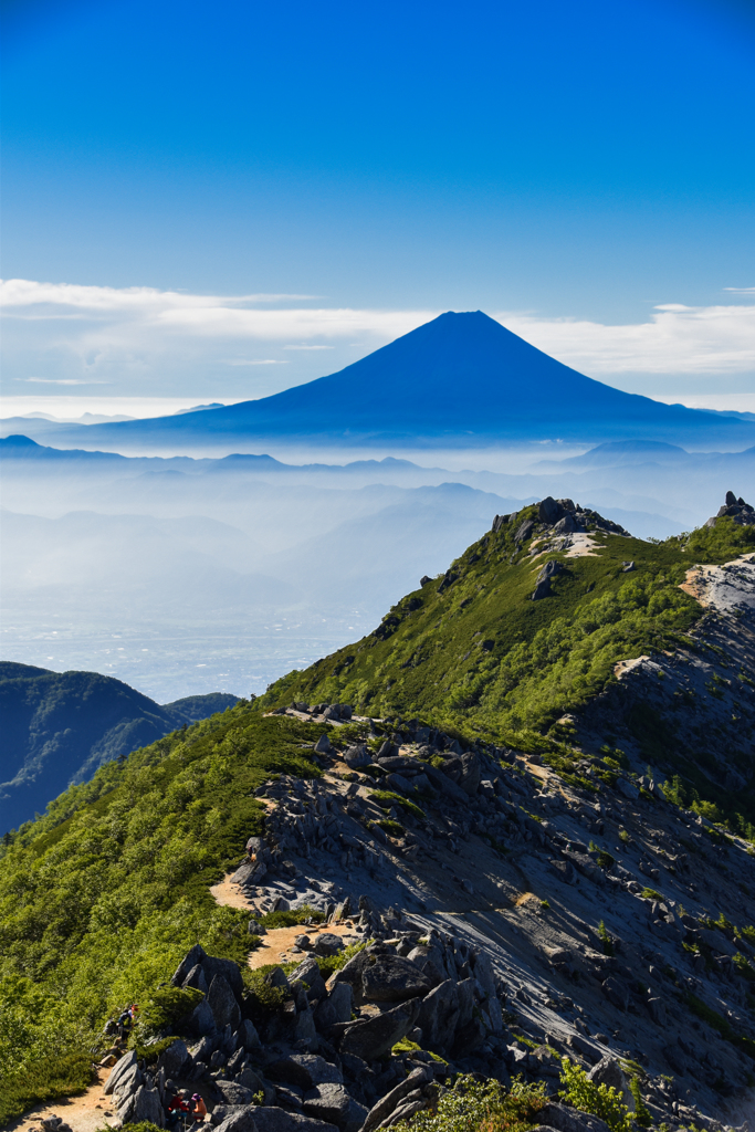富士の見える稜線
