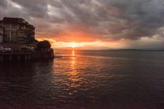 弁天橋からの夕日 弁天橋からの夕日