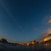 夕陽に染まる