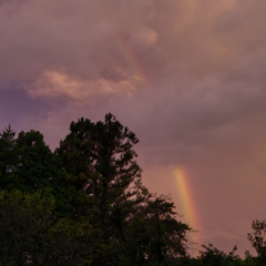 午前５時西空にうかぶ虹