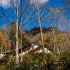 紅葉の向こうの戸隠山