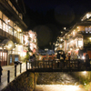 雨の夜の銀山温泉