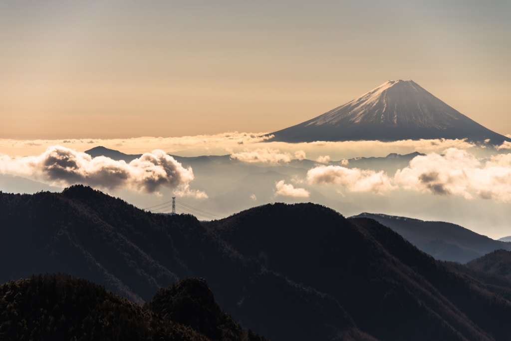 山頂から富士山