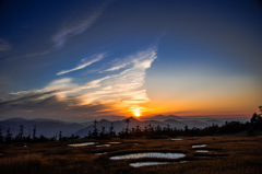 苗場山からの夕陽