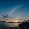 夕暮れの浜辺