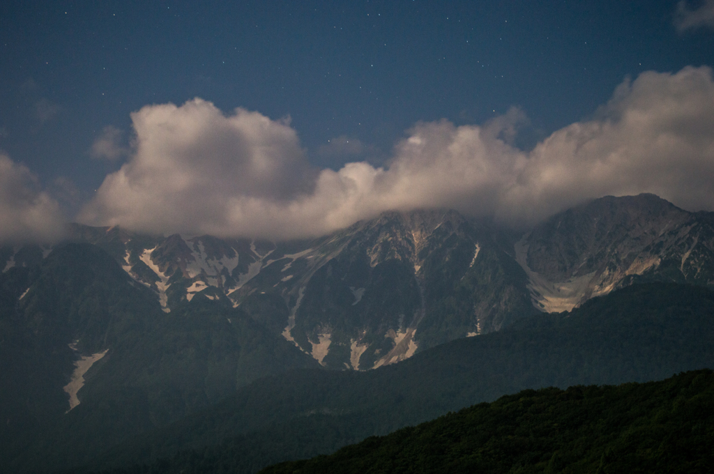 山と雲と星空と
