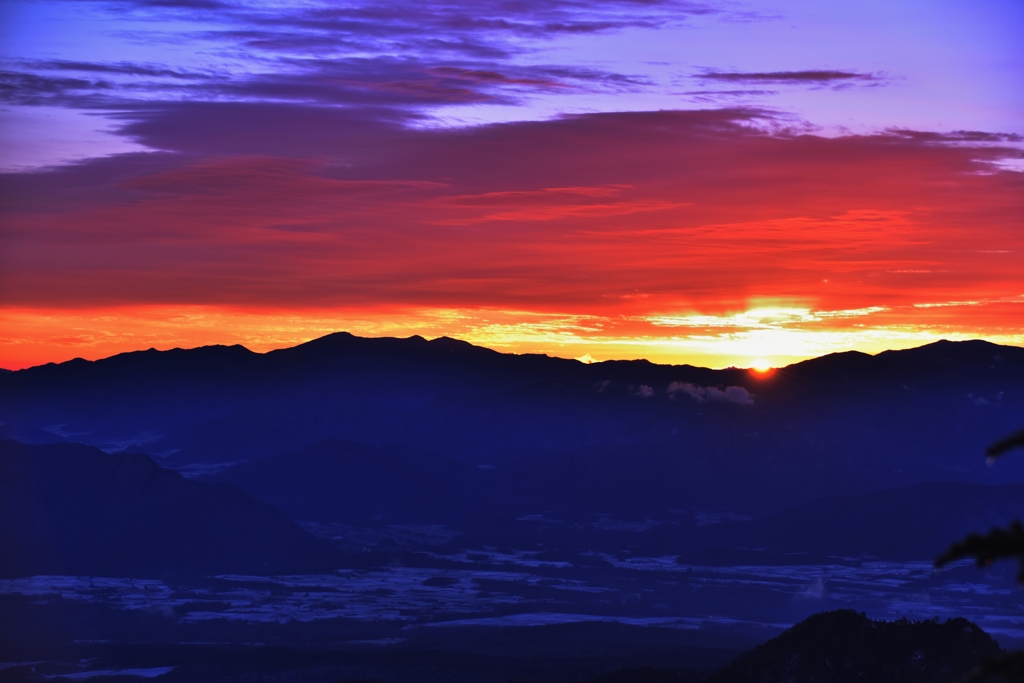 中山峠から眺めた日の出