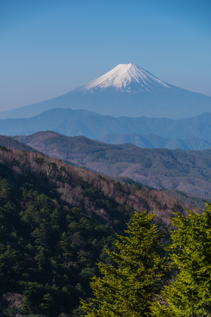 よく晴れた日の富士山