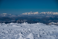 山頂から槍穂