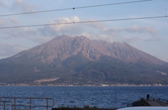 磯から桜島を眺めて