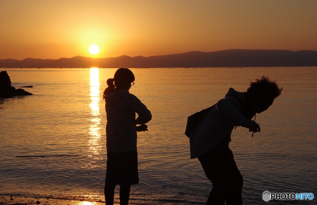 2017-1-1　荒平天神の夕日を浴びながら