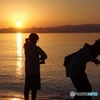 2017-1-1　荒平天神の夕日を浴びながら