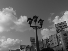 中洲の橋にある街灯