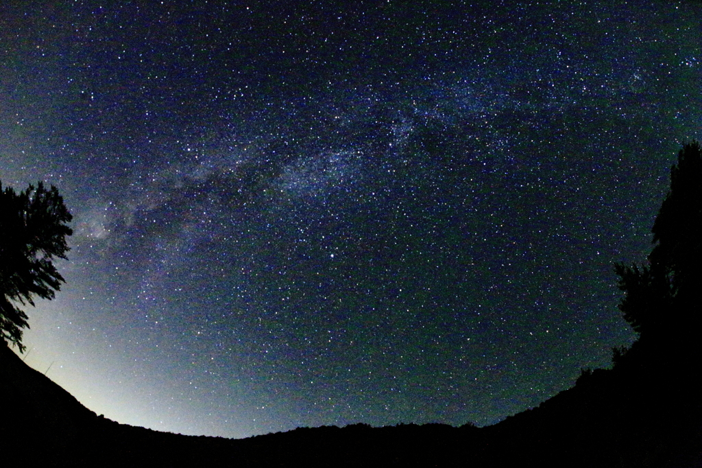 天の川、フィッシュアイの世界。