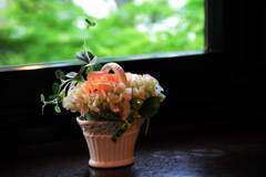 喫茶店の花