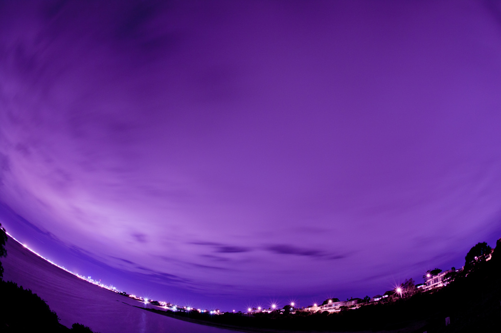 ブライトンからの夜景を魚眼でね