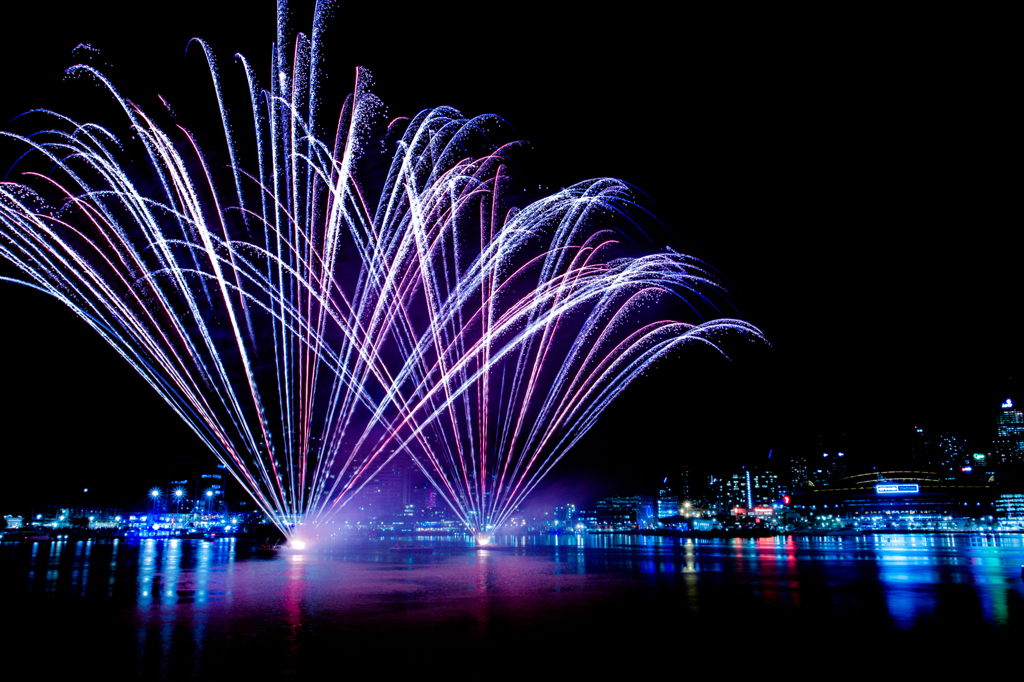 Winter Fireworks Docklands Melbourne Aus