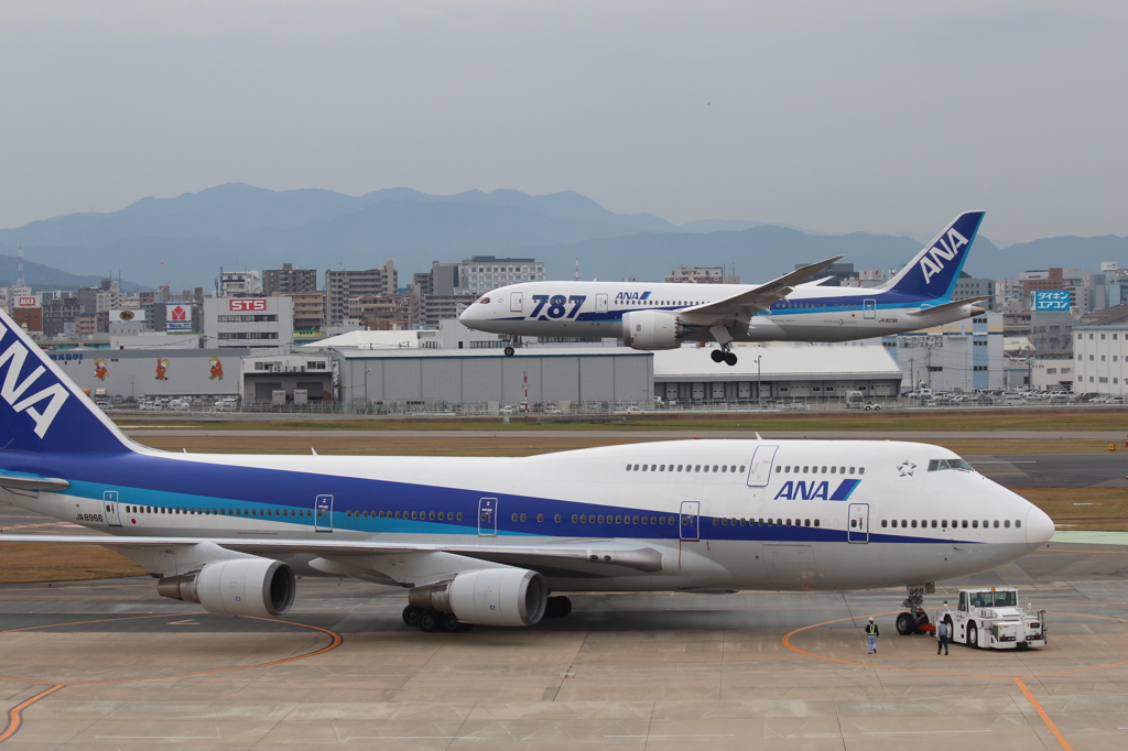 ANA B747-400＆B787-8