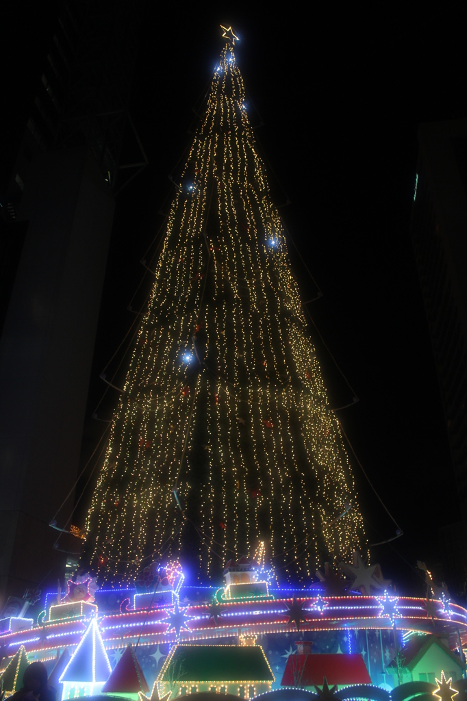 光のクリスマスツリー