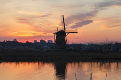 印旛沼風車初めて