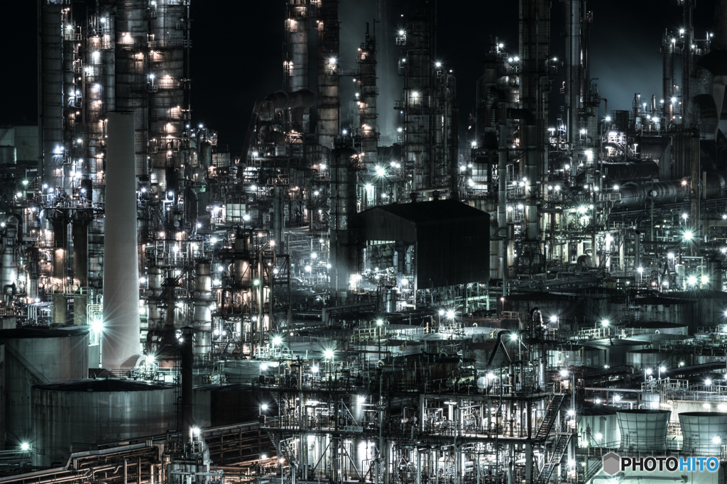 工場夜景　①