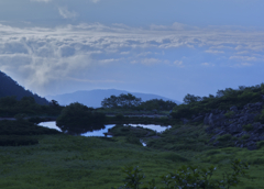 千畳敷カール　雲海と剣ヶ池