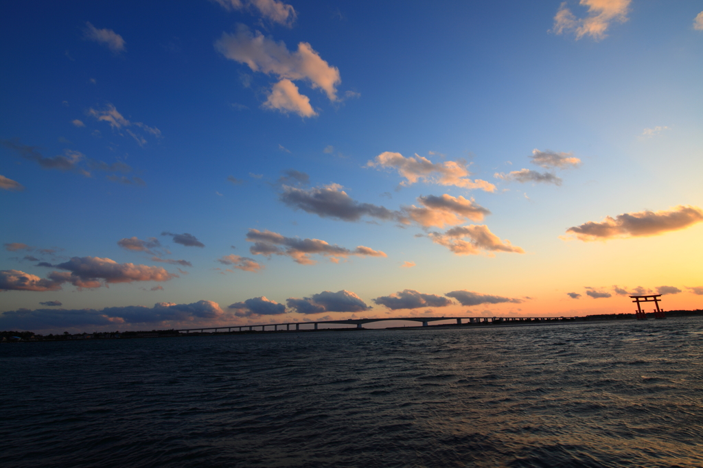 弁天島×夕焼け
