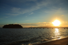 蒲郡竹島夕陽