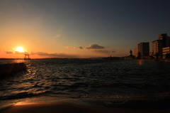 弁天島×夕日