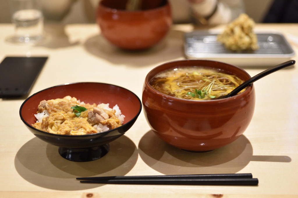 餡掛けそばとミニ親子丼