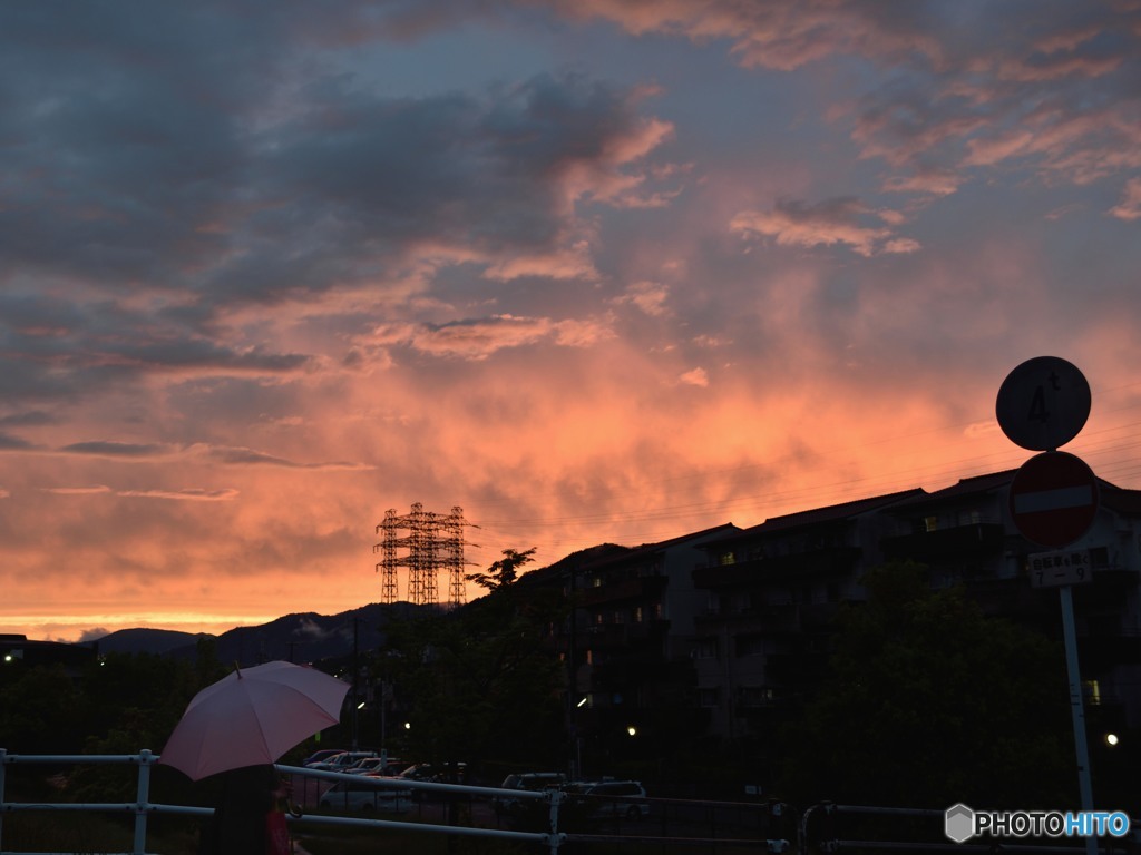 夕焼けパラソル