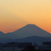 国分寺市から眺める夕焼けの富士山