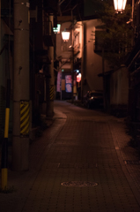 渋温泉街（夜）