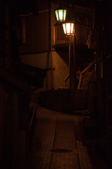 渋温泉街（夜）
