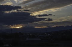 春の夕暮れ空