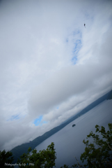 霧の摩周湖にて