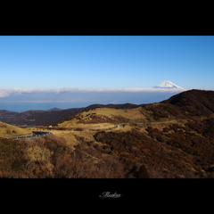 遥か富士を望む道