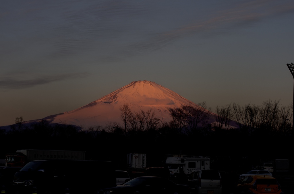 寒い朝日