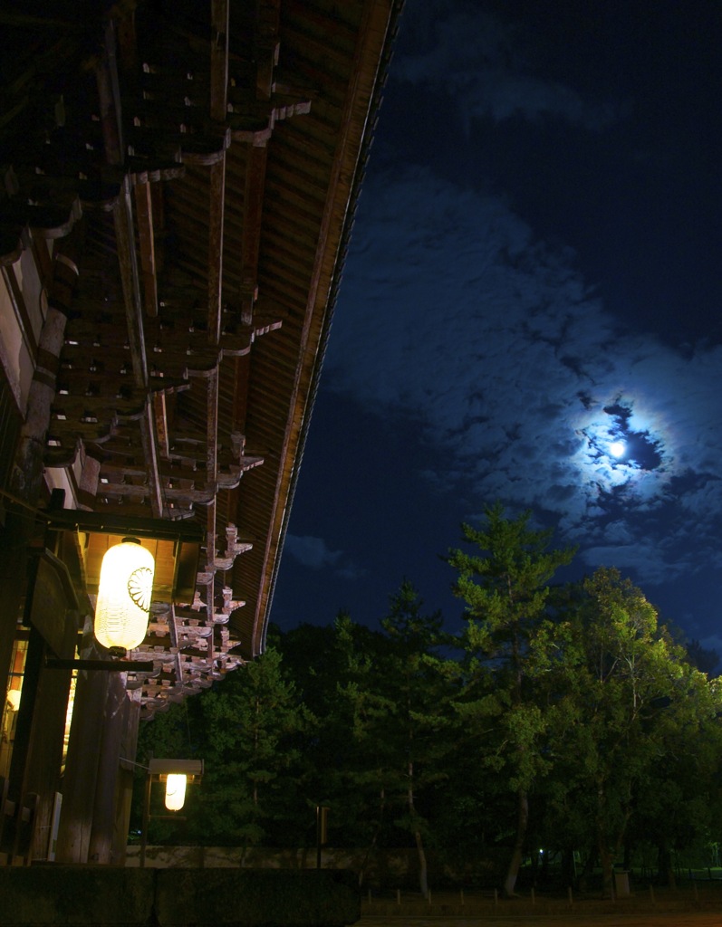 月夜の東大寺南大門