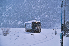 雪降る若桜鉄道