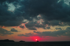 油谷湾の夕日