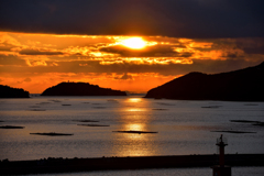 2019年大晦日の室津港の夕景